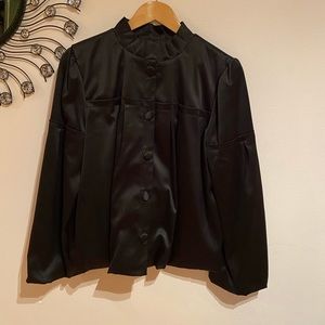 black puffer sleeve blazer jacket.